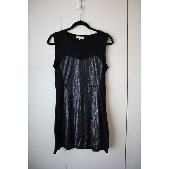 Nameless Black Mini Dress with Sweetheart Iridescent Panel - Picture 4 of 10